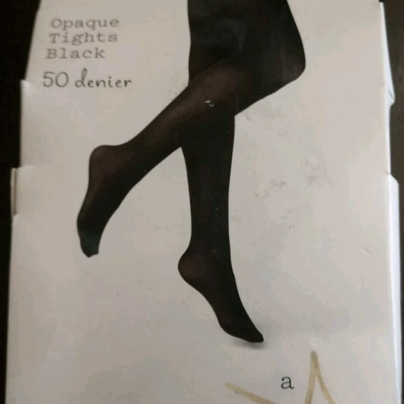 2 pair women's Black Sz S/M opaque tights